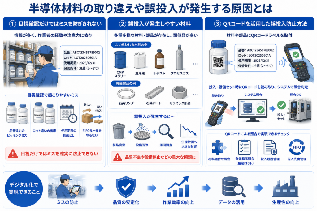 半導体材料の取り違えや誤投入が発生する原因とは