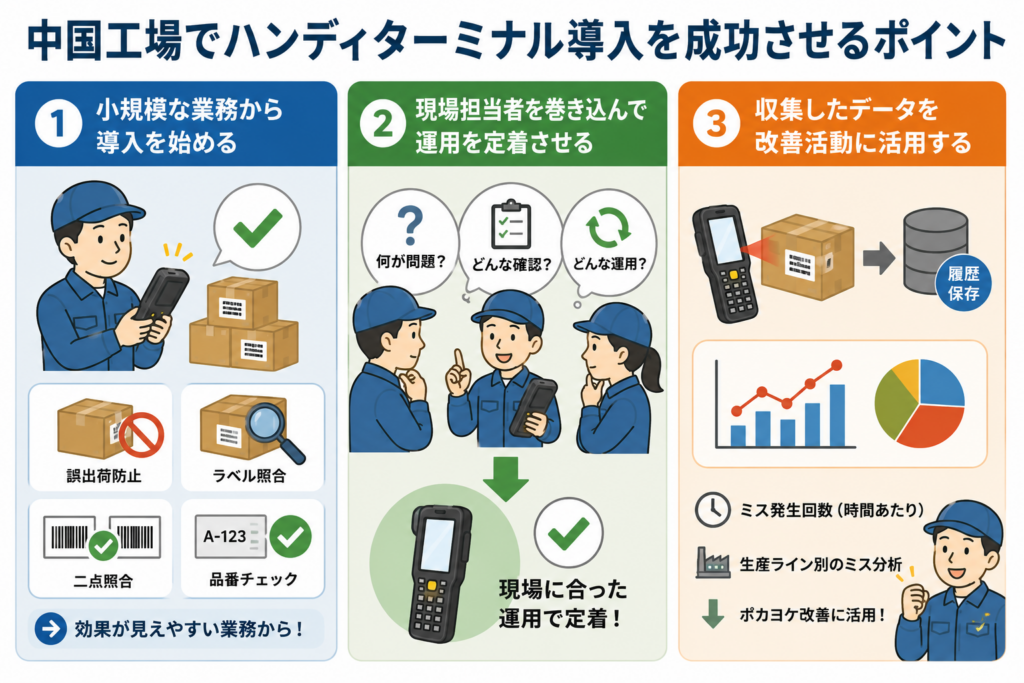 中国工場でハンディターミナル導入を成功させるポイント