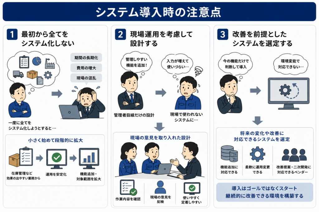 システム導入時の注意点